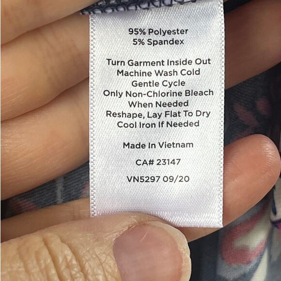 Talbots Navy And Purple Floral Paisley Knee Length Dress Size 4 - Picture 10 of 10